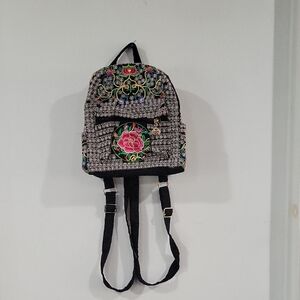 Floral Embroidered Backpack